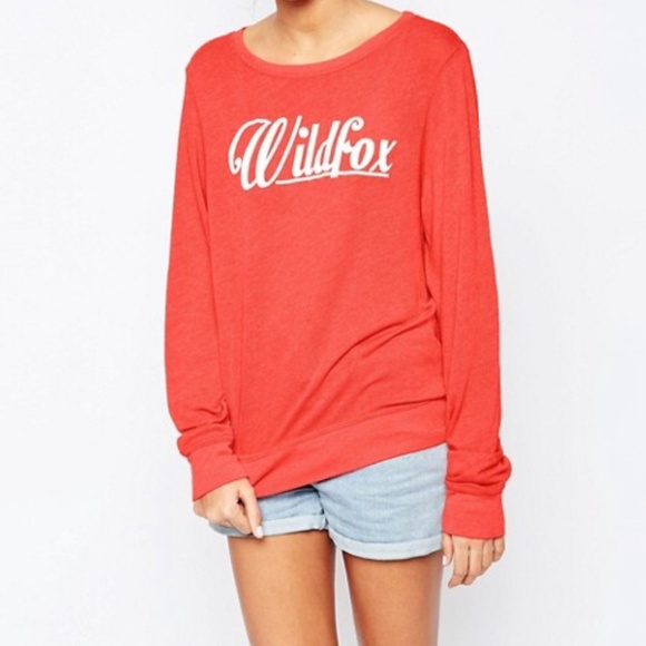 Wildfox 60s Fox Baggy Beach Jumper Cotton Xs Usa